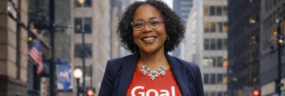 Confident stride on city streets